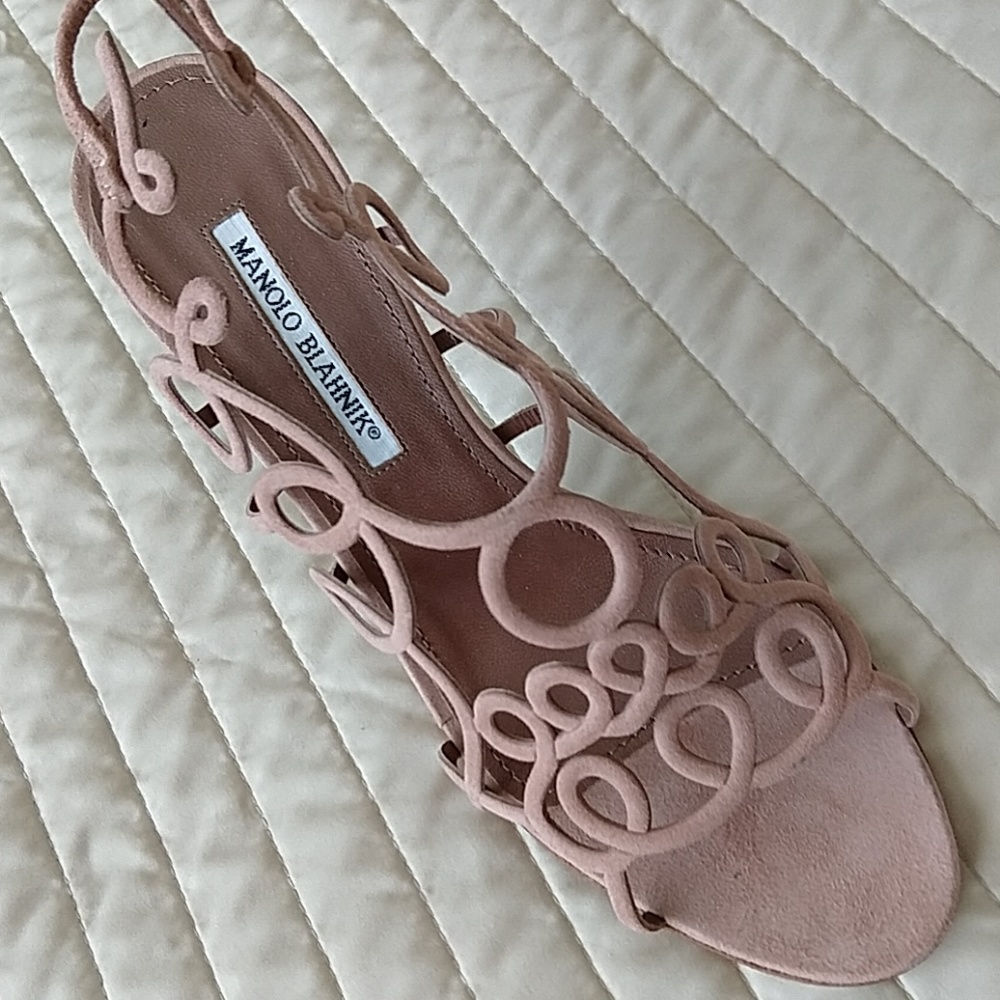 Manolo Blahnik "Gori" Suede Sandals - Picture 6 of 6